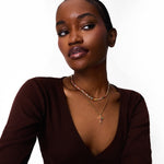 Spaced Out Name Necklace with Rainbow Tennis Chain