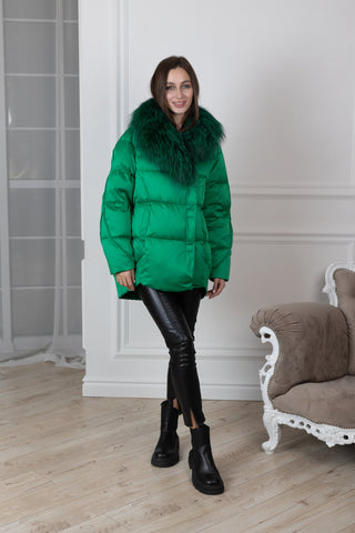Genuine Silver Fox Premium Down Fill Coat - By Baano