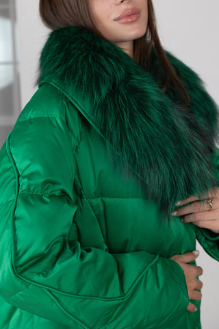 Genuine Silver Fox Premium Down Fill Coat - By Baano