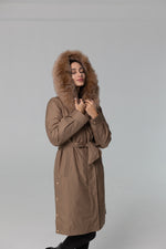Genuine Fox Fur Trim Rabbit Fur Insulated Parka