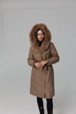 Genuine Fox Fur Trim Rabbit Fur Insulated Parka