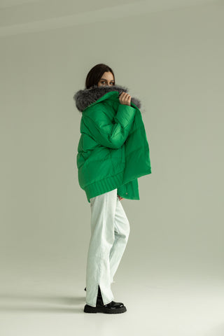 Genuine Silver Fox Down Fill Jacket - By Baano