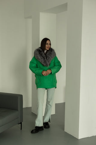 Genuine Silver Fox Down Fill Jacket - By Baano