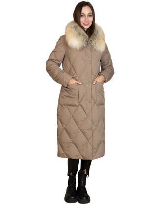 Genuine Red Fox Collar Down Fill Coat - By Baano