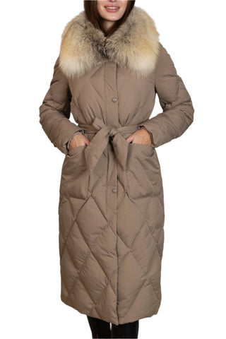 Genuine Red Fox Collar Down Fill Coat - By Baano