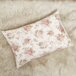 DaDa Bedding Hint of Mint Dainty Cottage Floral Roses Cotton Flat Sheet Only w/ Pillow Case (3036)