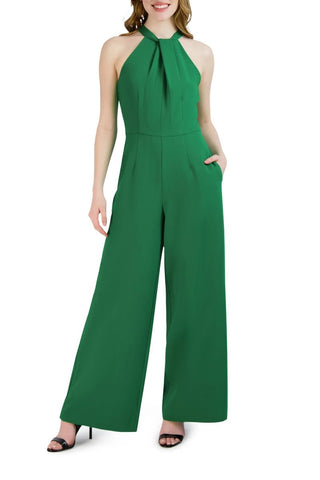Julia Jordan Crossed Neck Keyhole Racerback Solid Crepe Jumpsuit - Glamourous Grace