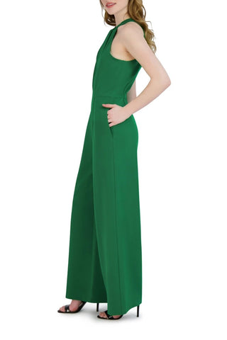 Julia Jordan Crossed Neck Keyhole Racerback Solid Crepe Jumpsuit - Glamourous Grace