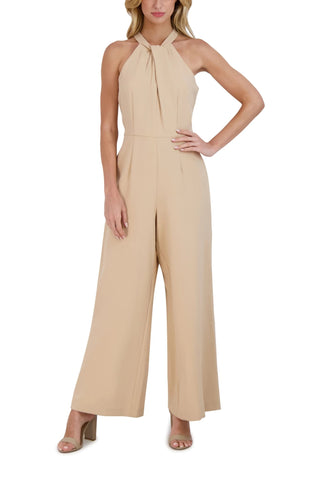 Julia Jordan Crossed Neck Keyhole Racerback Solid Crepe Jumpsuit - Glamourous Grace