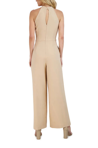 Julia Jordan Crossed Neck Keyhole Racerback Solid Crepe Jumpsuit - Glamourous Grace