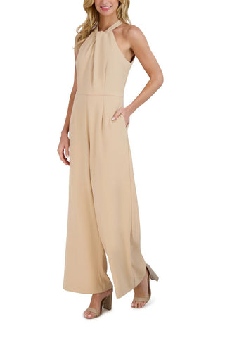 Julia Jordan Crossed Neck Keyhole Racerback Solid Crepe Jumpsuit - Glamourous Grace