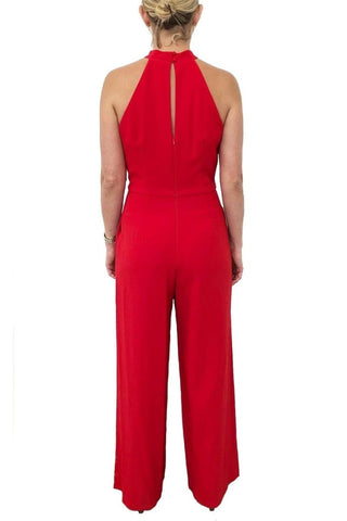 Julia Jordan Crossed Neck Keyhole Racerback Solid Crepe Jumpsuit - Glamourous Grace