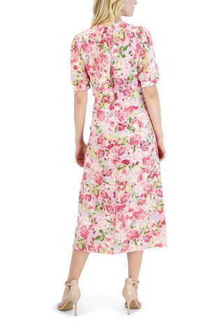 Julia Jordan Mock Neck Balloon Sleeve Midi Dress - Glamourous Grace