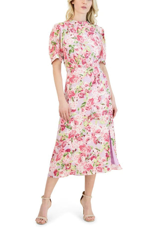 Julia Jordan Mock Neck Balloon Sleeve Midi Dress - Glamourous Grace