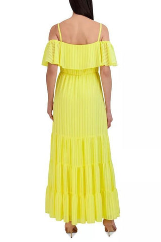 Julia Jordan Off - The - Shoulder Tiered Chiffon Maxi Dress - Glamourous Grace