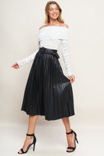 YOU FILL MY LIFE WITH LEATHER MIDI SKIRT - By Baano