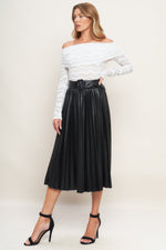 YOU FILL MY LIFE WITH LEATHER MIDI SKIRT - By Baano