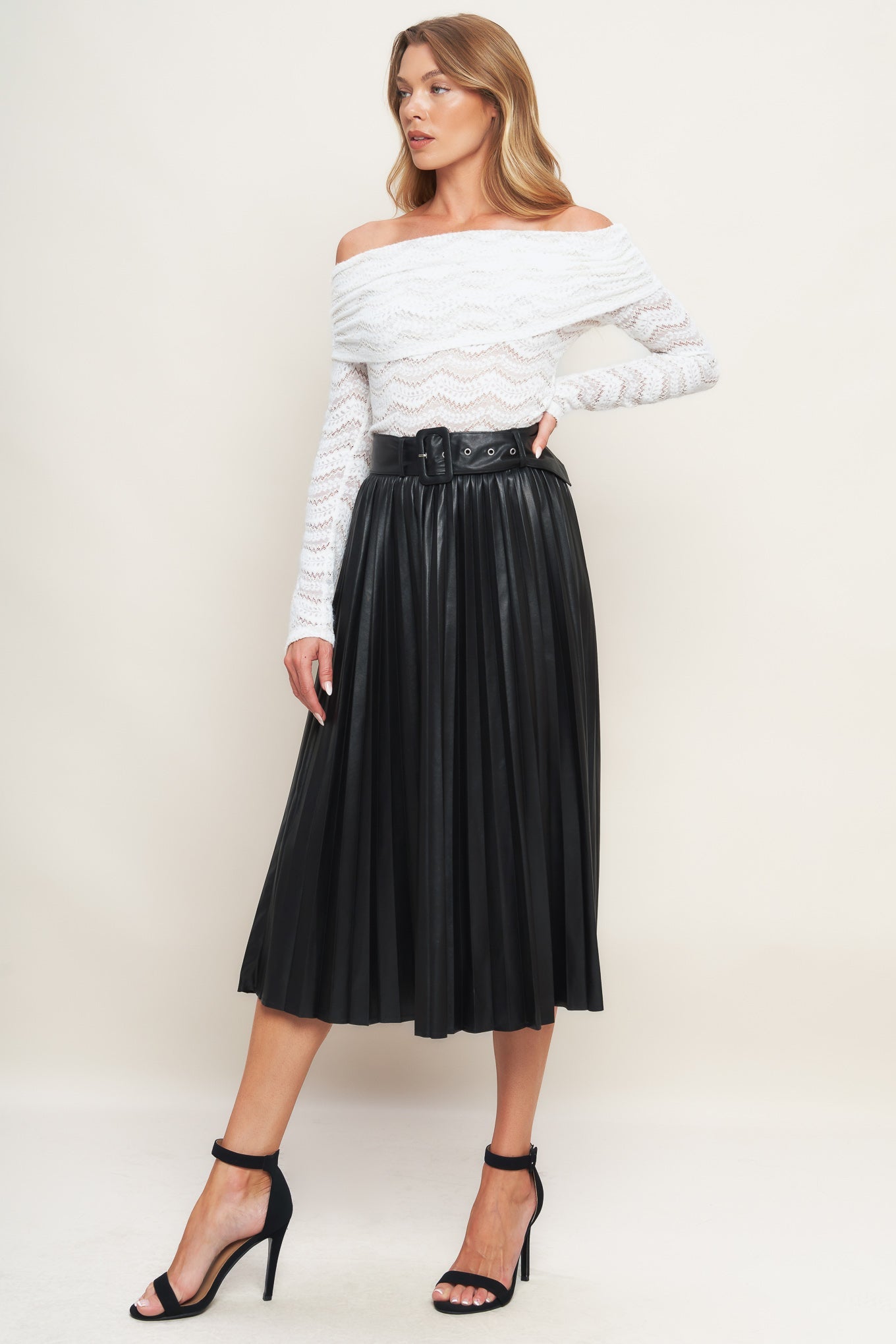 YOU FILL MY LIFE WITH LEATHER MIDI SKIRT - By Baano