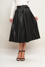 YOU FILL MY LIFE WITH LEATHER MIDI SKIRT - By Baano