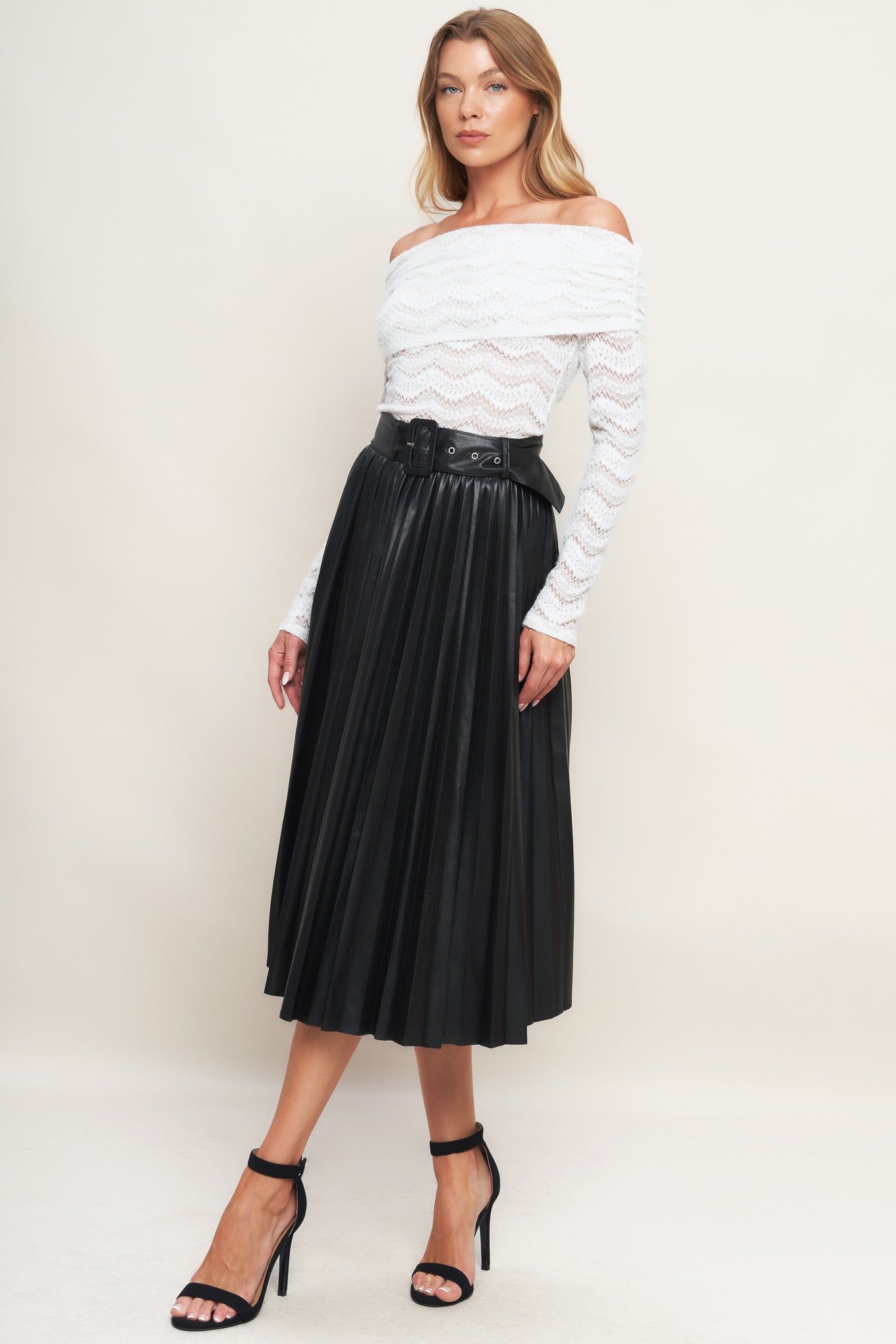 YOU FILL MY LIFE WITH LEATHER MIDI SKIRT - By Baano