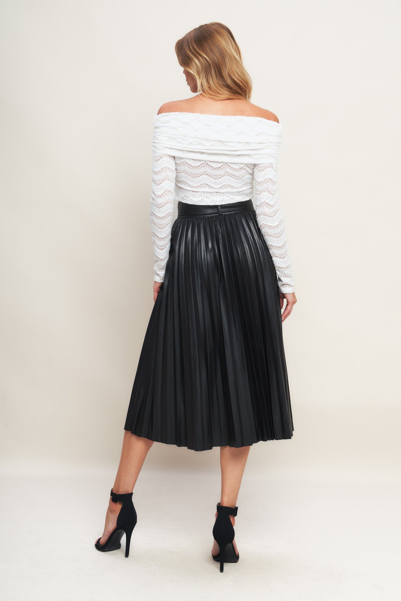 YOU FILL MY LIFE WITH LEATHER MIDI SKIRT - By Baano