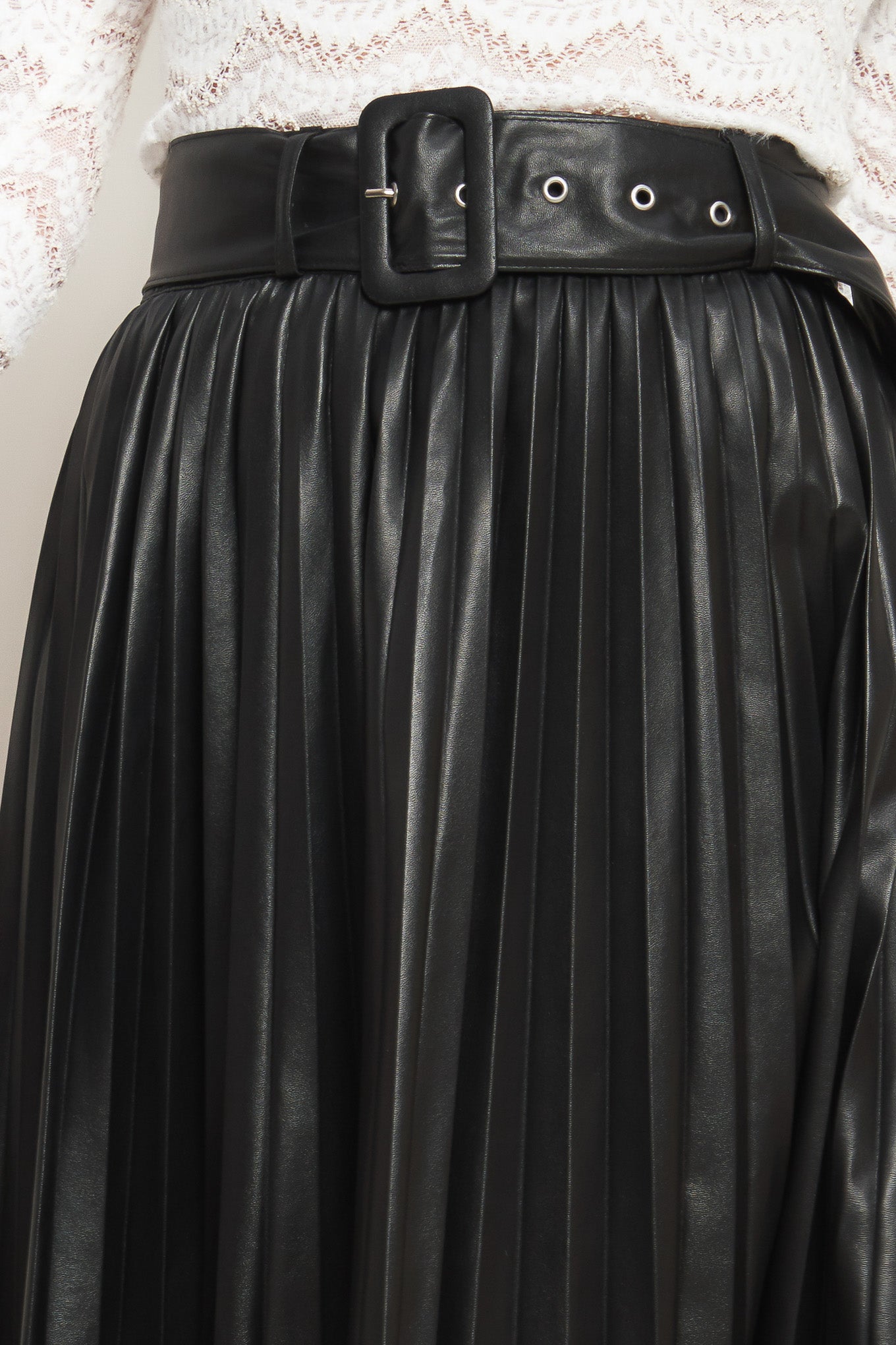 YOU FILL MY LIFE WITH LEATHER MIDI SKIRT - By Baano