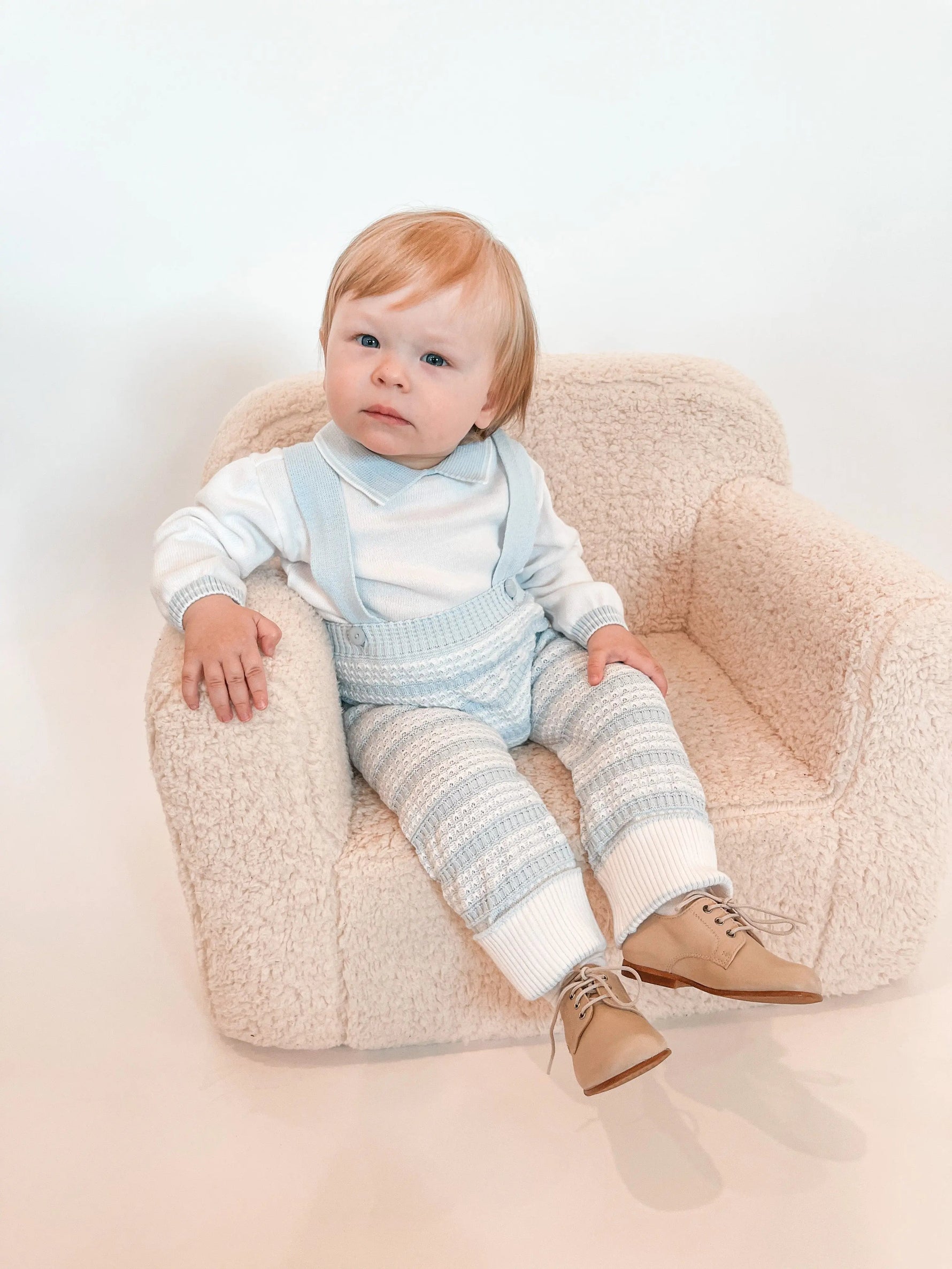 Jacob- Beige Leather Boy Oxford Shoes