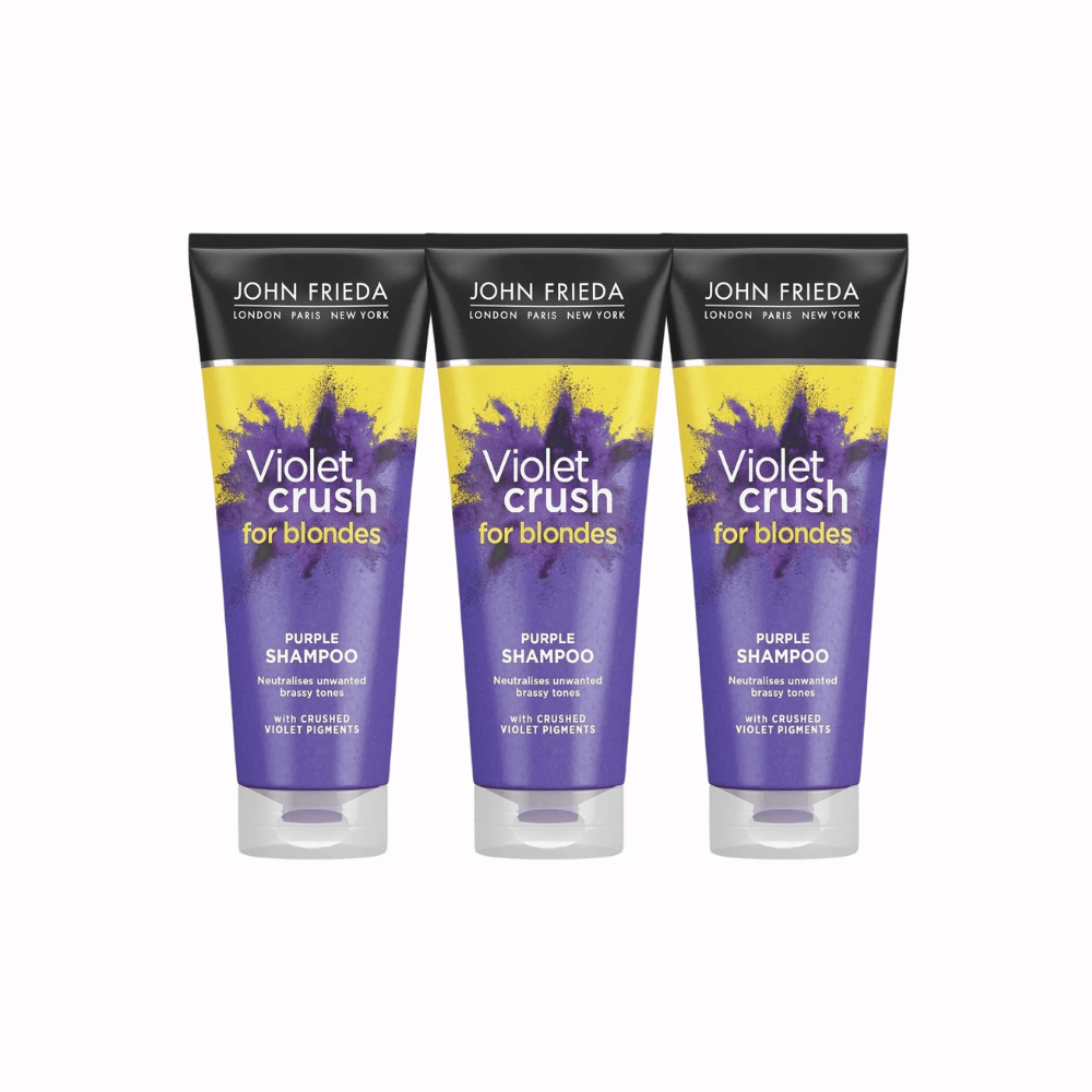 John Frieda Violet Crush Violet Extract Purple Shampoo for Blonde Hair 250ml 3 Pack - By Baano