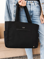 Utility-Strap Tote Diaper Bag - Black - By Baano