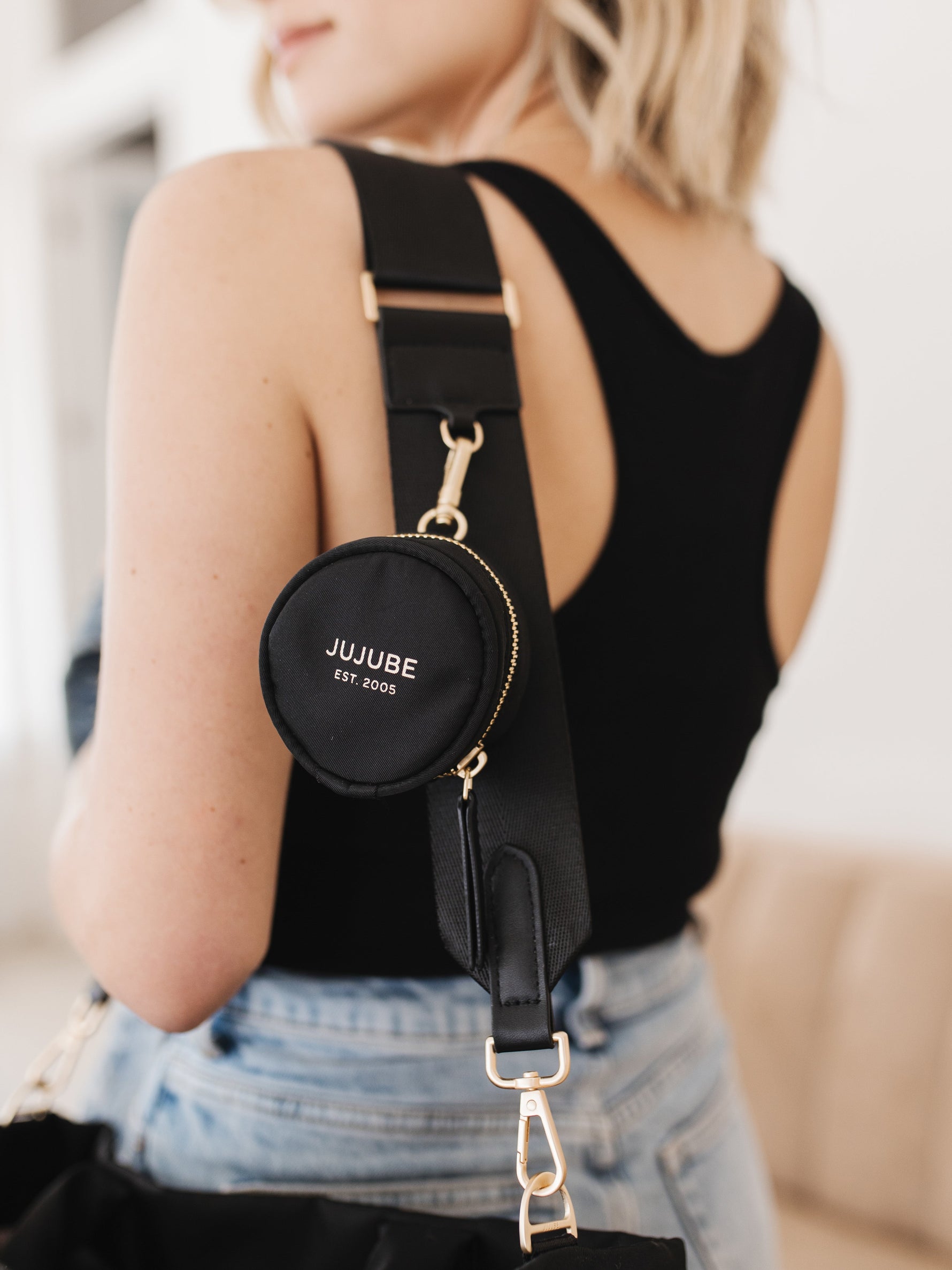 Utility-Strap Tote Diaper Bag - Black - By Baano