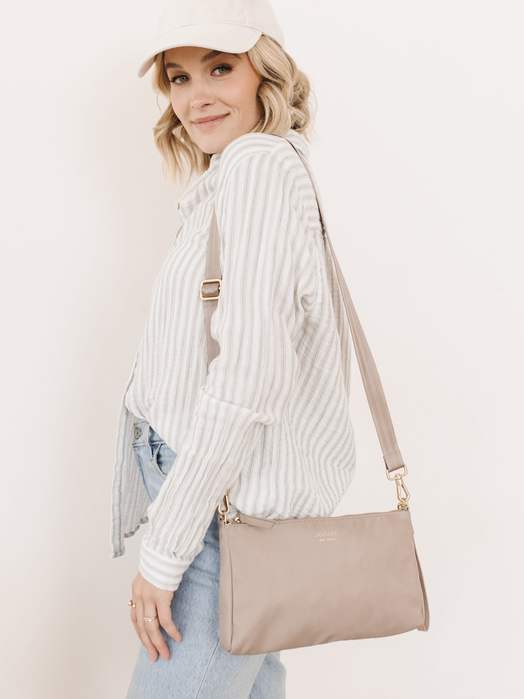 3-Piece Pouch Clutch Purse Set - Taupe - By Baano