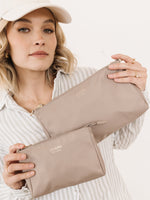 3-Piece Pouch Clutch Purse Set - Taupe - By Baano
