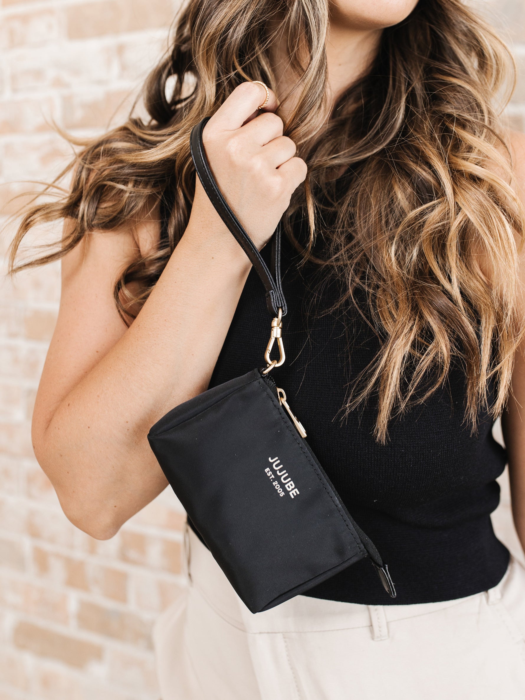 3-Piece Pouch Clutch Purse Set - Black - By Baano