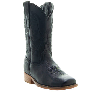 Black Square Toe Kids Western Boots | Kids Western Dance Boots (K3004) - By Baano