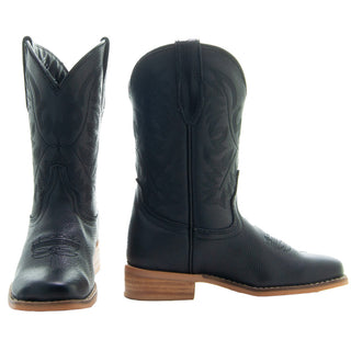 Black Square Toe Kids Western Boots | Kids Western Dance Boots (K3004) - By Baano