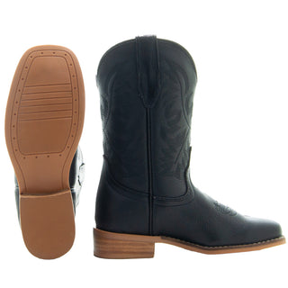 Black Square Toe Kids Western Boots | Kids Western Dance Boots (K3004) - By Baano