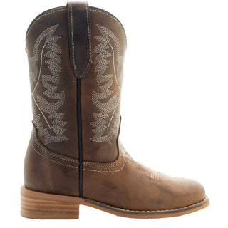 Brown Square Toe Kids Western Boots | Kids Western Dance Boots (K3004) - By Baano