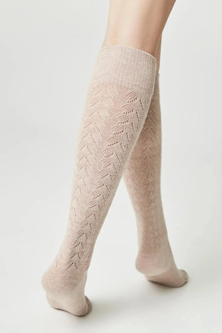 Cotton Knee Highs Conte Classic 010 - Cotton Blend and Knitted Pattern - By Baano