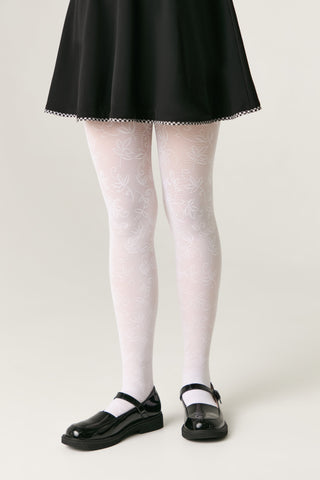 Conte Tights for girls Ketty 40 Den - Floral Pattern - By Baano