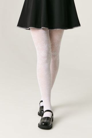 Conte Tights for girls Ketty 40 Den - Floral Pattern - By Baano