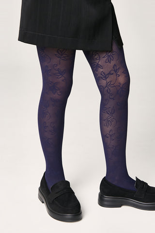 Conte Tights for girls Ketty 40 Den - Floral Pattern - By Baano