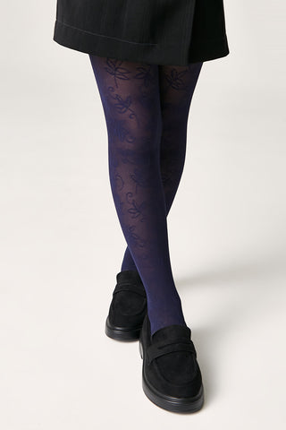 Conte Tights for girls Ketty 40 Den - Floral Pattern - By Baano