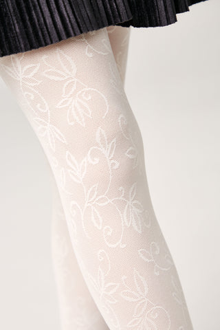 Conte Tights for girls Ketty 40 Den - Floral Pattern - By Baano