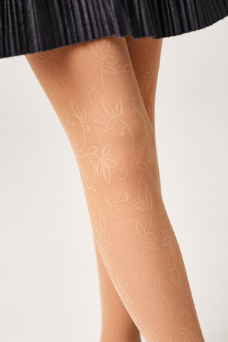 Conte Tights for girls Ketty 40 Den - Floral Pattern - By Baano