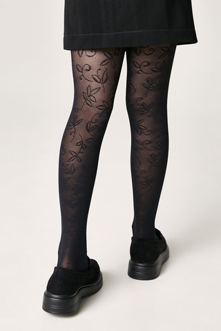 Conte Tights for girls Ketty 40 Den - Floral Pattern - By Baano