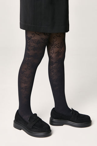 Conte Tights for girls Ketty 40 Den - Floral Pattern - By Baano