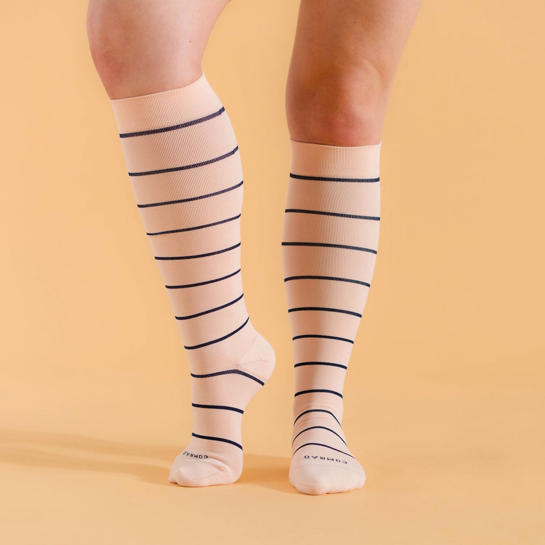 Knee-High Compression Socks – Stripes Rose (20-30 mmHg)