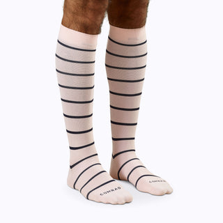 Knee-High Compression Socks – Stripes Rose (20-30 mmHg)