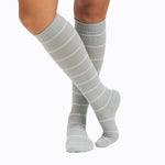 Knee-High Compression Socks – Stripes Grey (20-30 mmHg)
