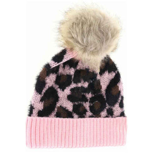KIDS Leopard Pom C.C Beanie